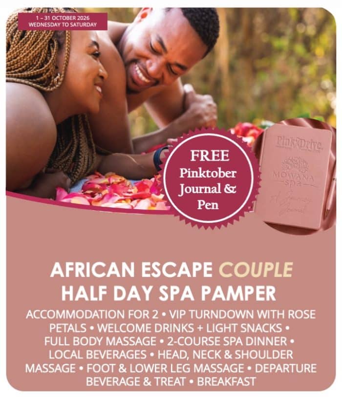 African Escape COUPLE - Spa & Stay Pamper Journey October '26