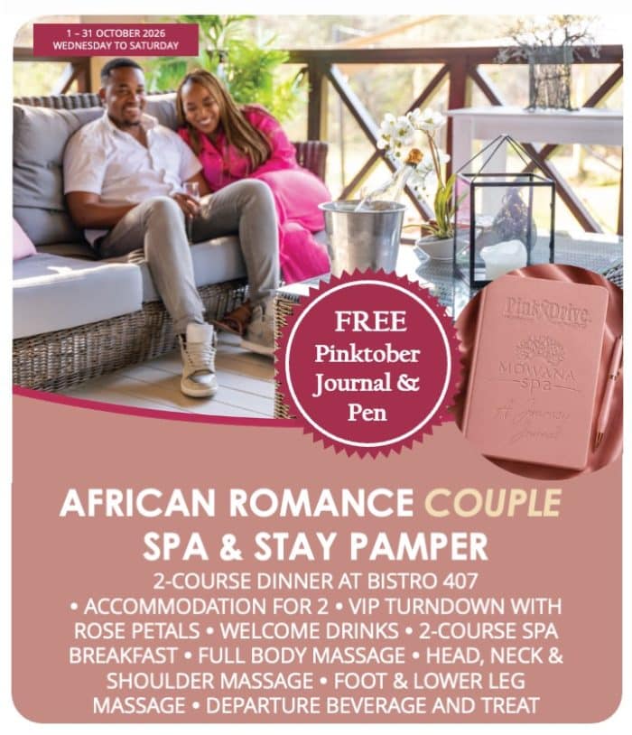 African Romance COUPLE - Spa & Stay Pamper Journey October '26