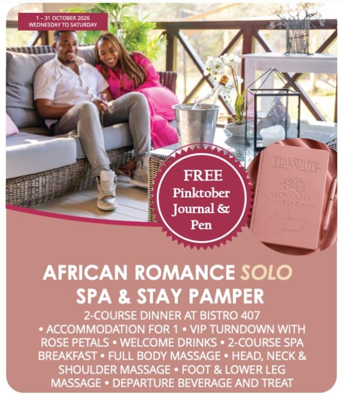African Romance SOLO - Spa & Stay Pamper Journey October '26