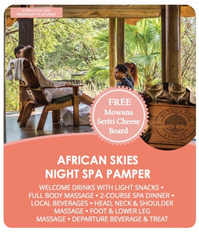 African Skies - Night Spa Pamper Journey Nov Dec '26